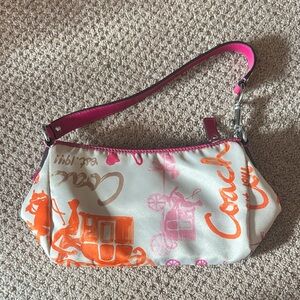 Coach Pink and Orange Graphic Shoulder Bag